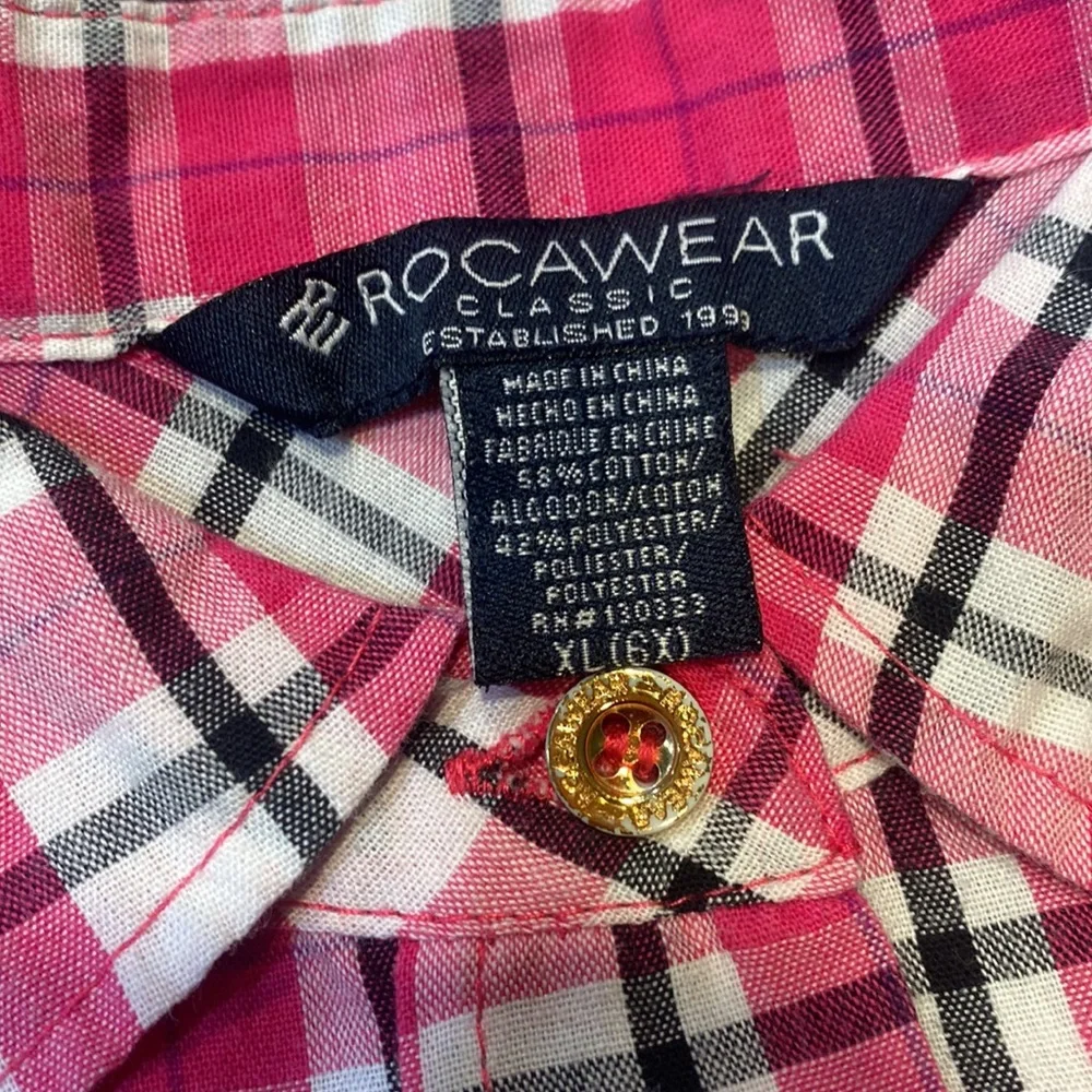 Girls blouses 1 ROCAWEAR pink 6-6X, 1 RAINWEAR gray pullover zip up      SIZE 6X - Picture 7 of 10